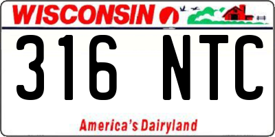 WI license plate 316NTC