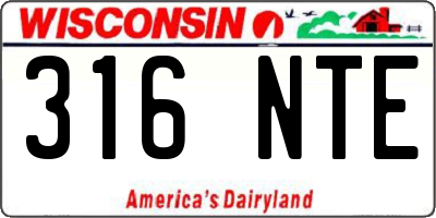 WI license plate 316NTE