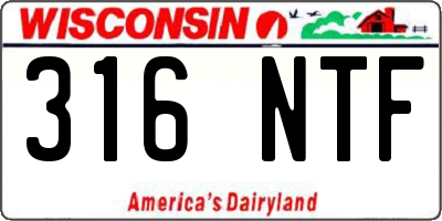 WI license plate 316NTF
