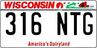 WI license plate 316NTG