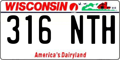 WI license plate 316NTH