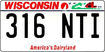 WI license plate 316NTI