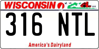 WI license plate 316NTL