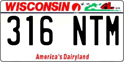 WI license plate 316NTM