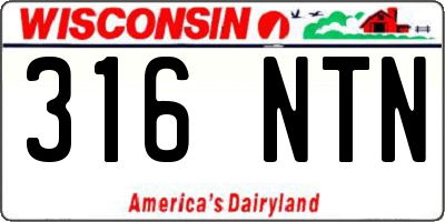 WI license plate 316NTN