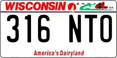 WI license plate 316NTO