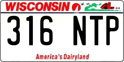 WI license plate 316NTP