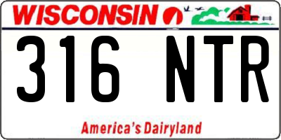 WI license plate 316NTR