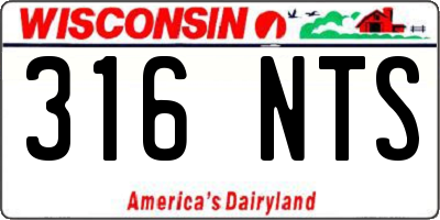 WI license plate 316NTS