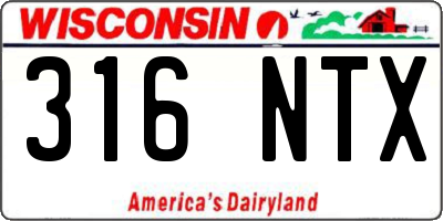 WI license plate 316NTX