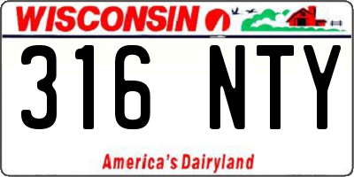 WI license plate 316NTY