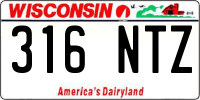 WI license plate 316NTZ