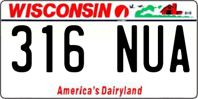 WI license plate 316NUA