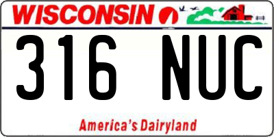 WI license plate 316NUC