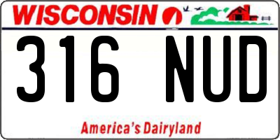 WI license plate 316NUD