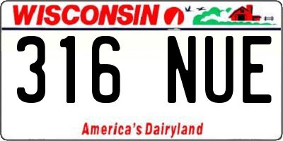 WI license plate 316NUE