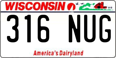 WI license plate 316NUG