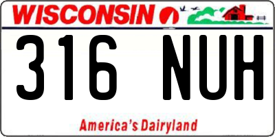 WI license plate 316NUH