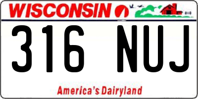 WI license plate 316NUJ