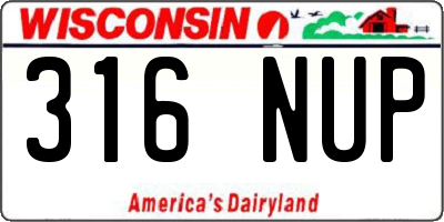 WI license plate 316NUP