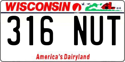 WI license plate 316NUT