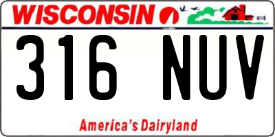 WI license plate 316NUV
