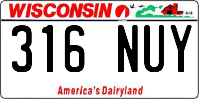 WI license plate 316NUY