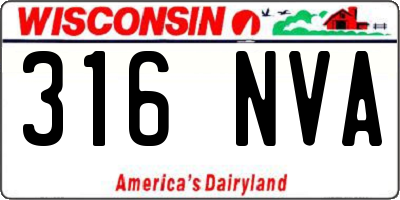 WI license plate 316NVA