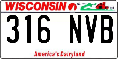 WI license plate 316NVB