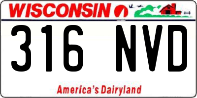 WI license plate 316NVD