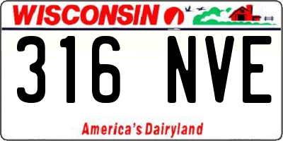 WI license plate 316NVE