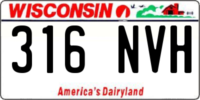 WI license plate 316NVH
