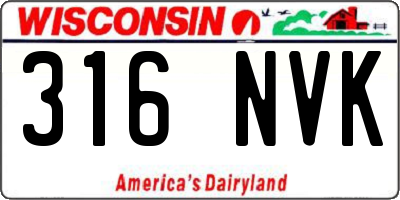 WI license plate 316NVK