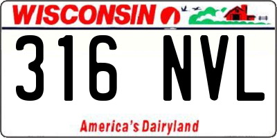 WI license plate 316NVL