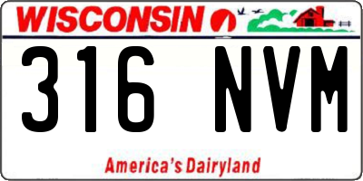 WI license plate 316NVM