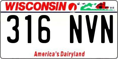 WI license plate 316NVN