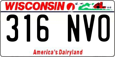 WI license plate 316NVO