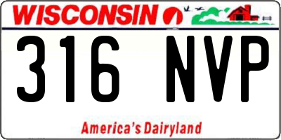 WI license plate 316NVP