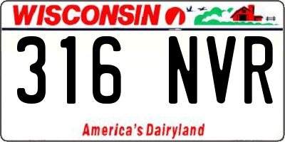 WI license plate 316NVR