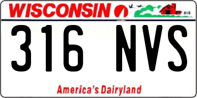 WI license plate 316NVS
