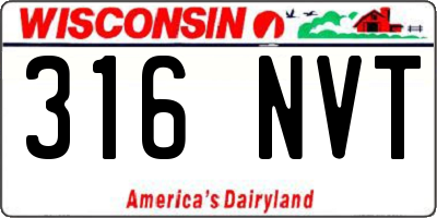 WI license plate 316NVT