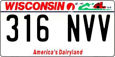 WI license plate 316NVV