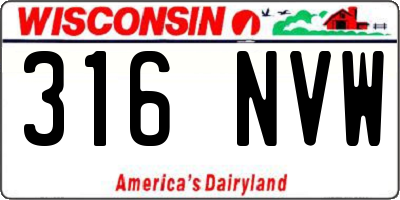 WI license plate 316NVW