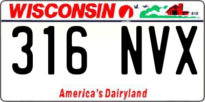 WI license plate 316NVX