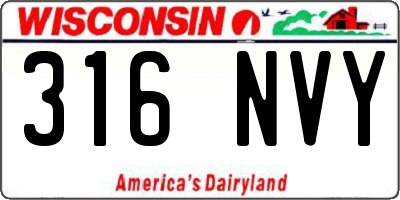 WI license plate 316NVY