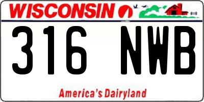 WI license plate 316NWB
