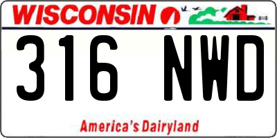 WI license plate 316NWD