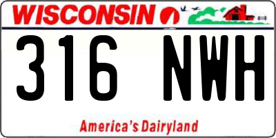 WI license plate 316NWH