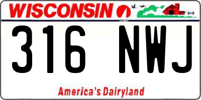 WI license plate 316NWJ