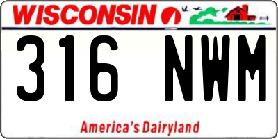 WI license plate 316NWM